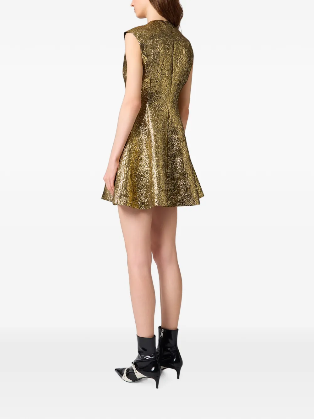 MSGM Button-down mini-jurk met textuur afwerking Goud