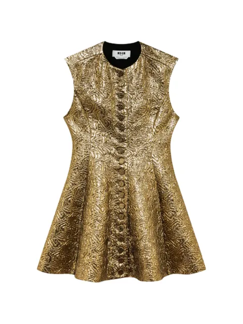 MSGM button-down textured-finish mini dress