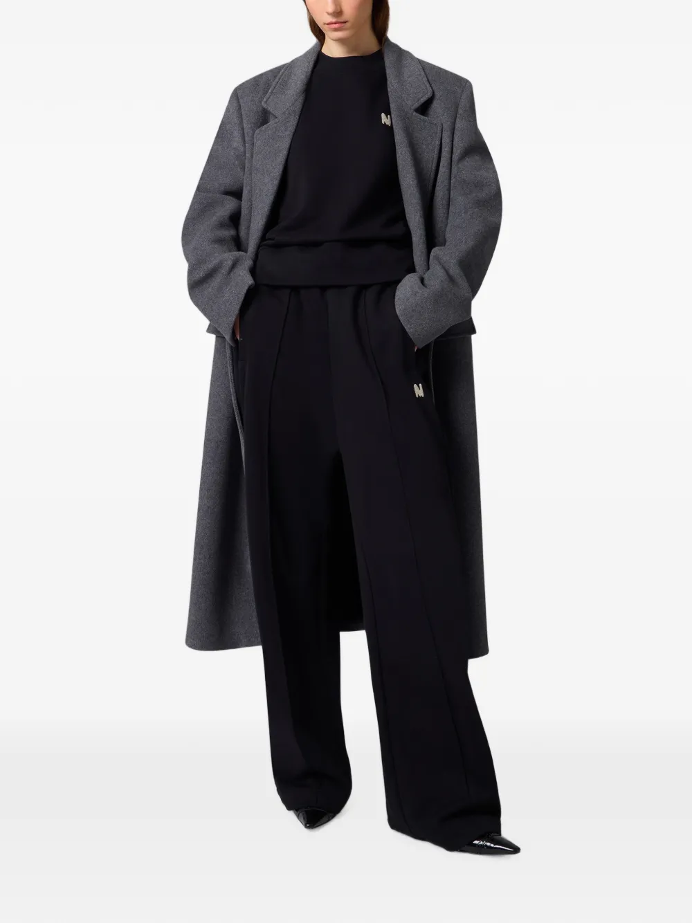 Msgm Logo-patch Drawstring Track Pants In Black
