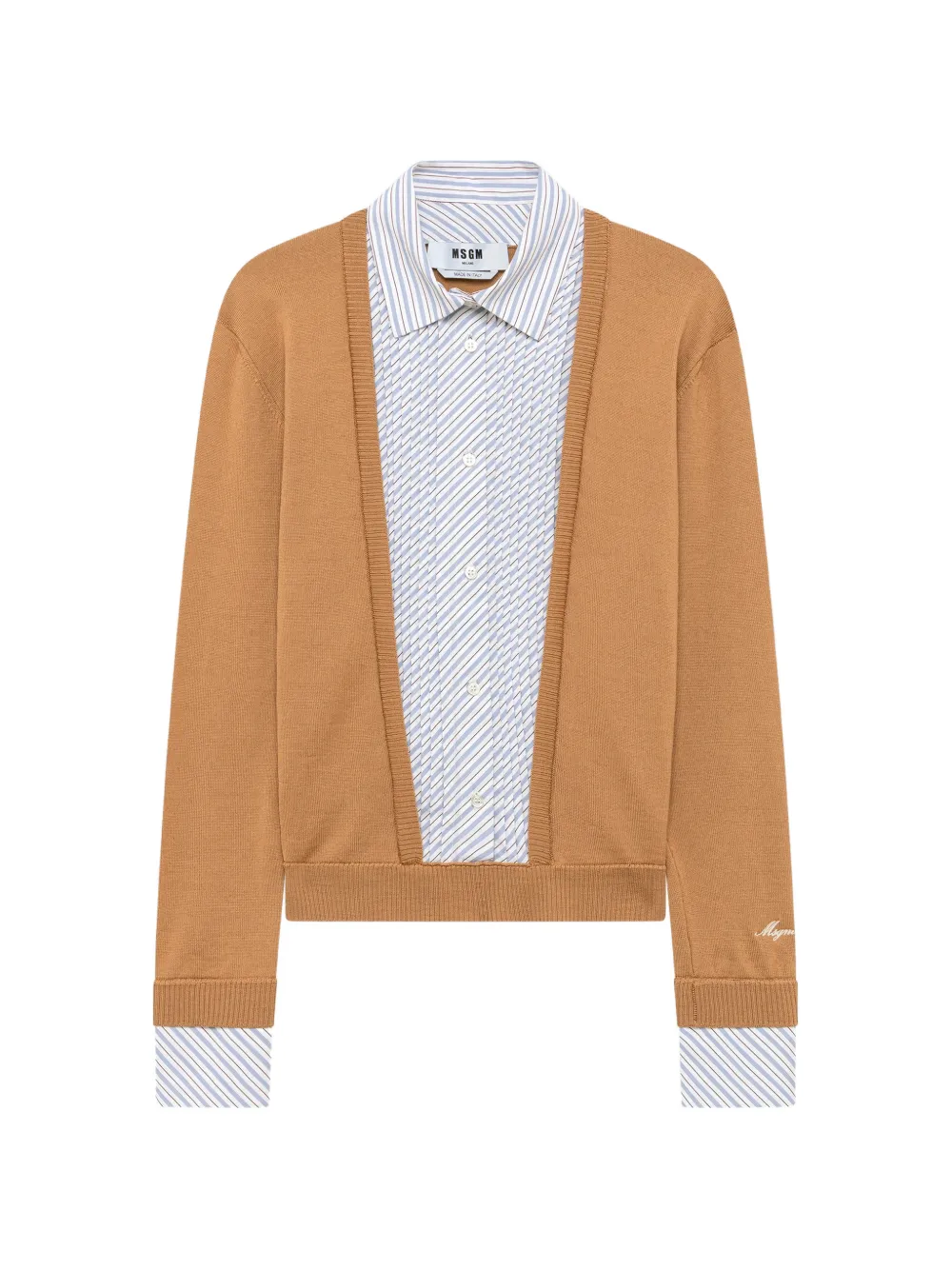 MSGM Cardigan im Layering-Look - Braun