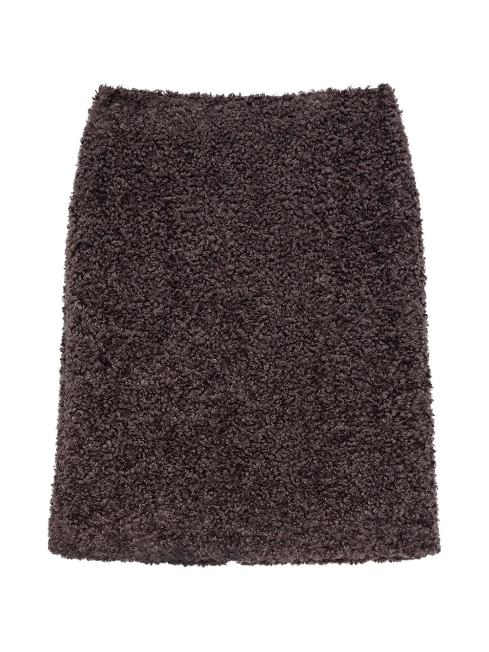 Msgm Bouclé-effect Midi Skirt In Brown