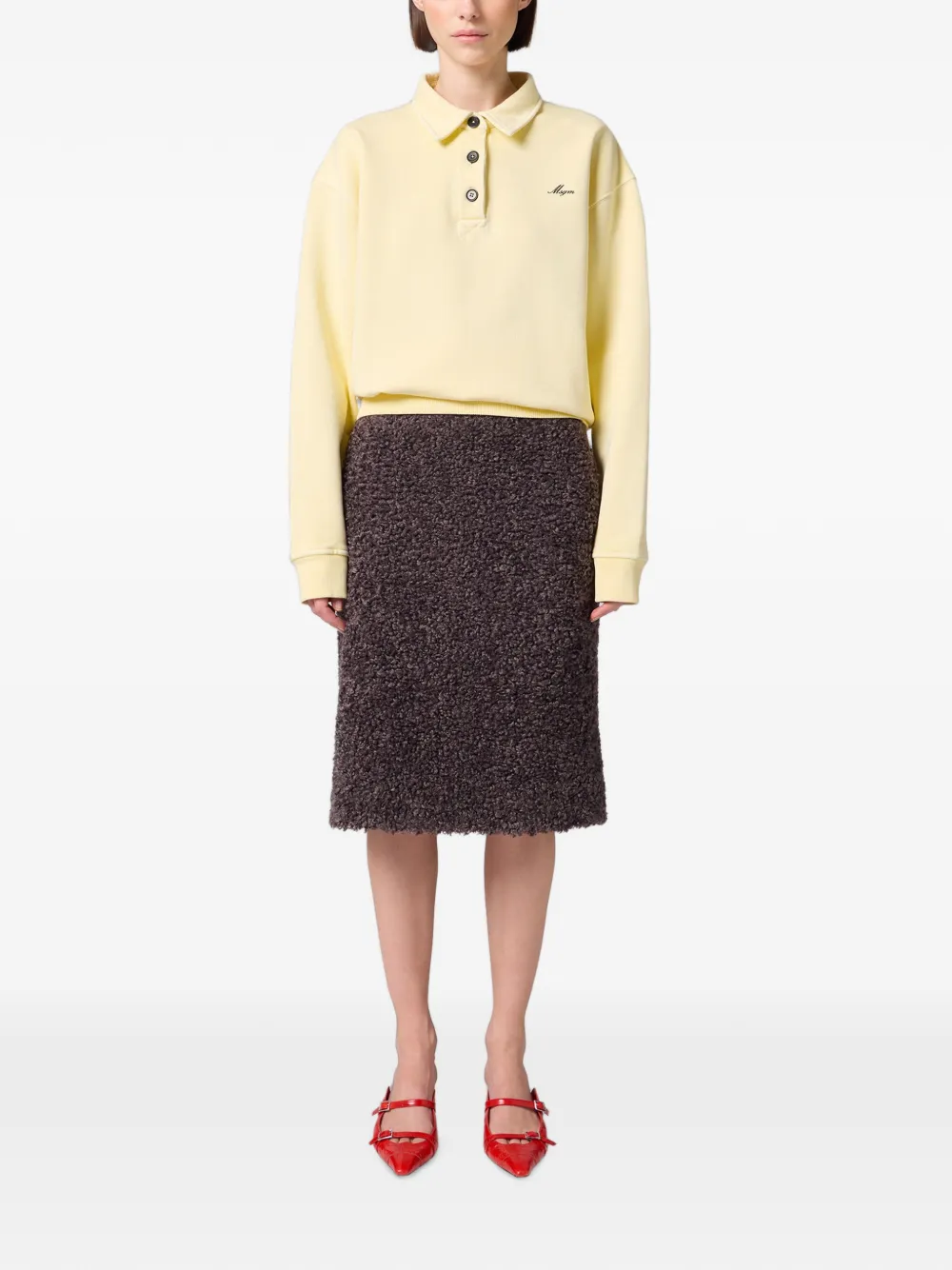 MSGM Rok met bouclé-effect Bruin