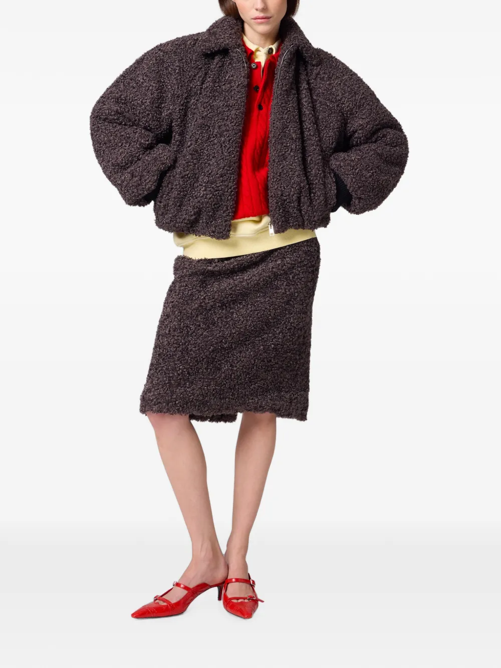 MSGM Rok met bouclé-effect Bruin