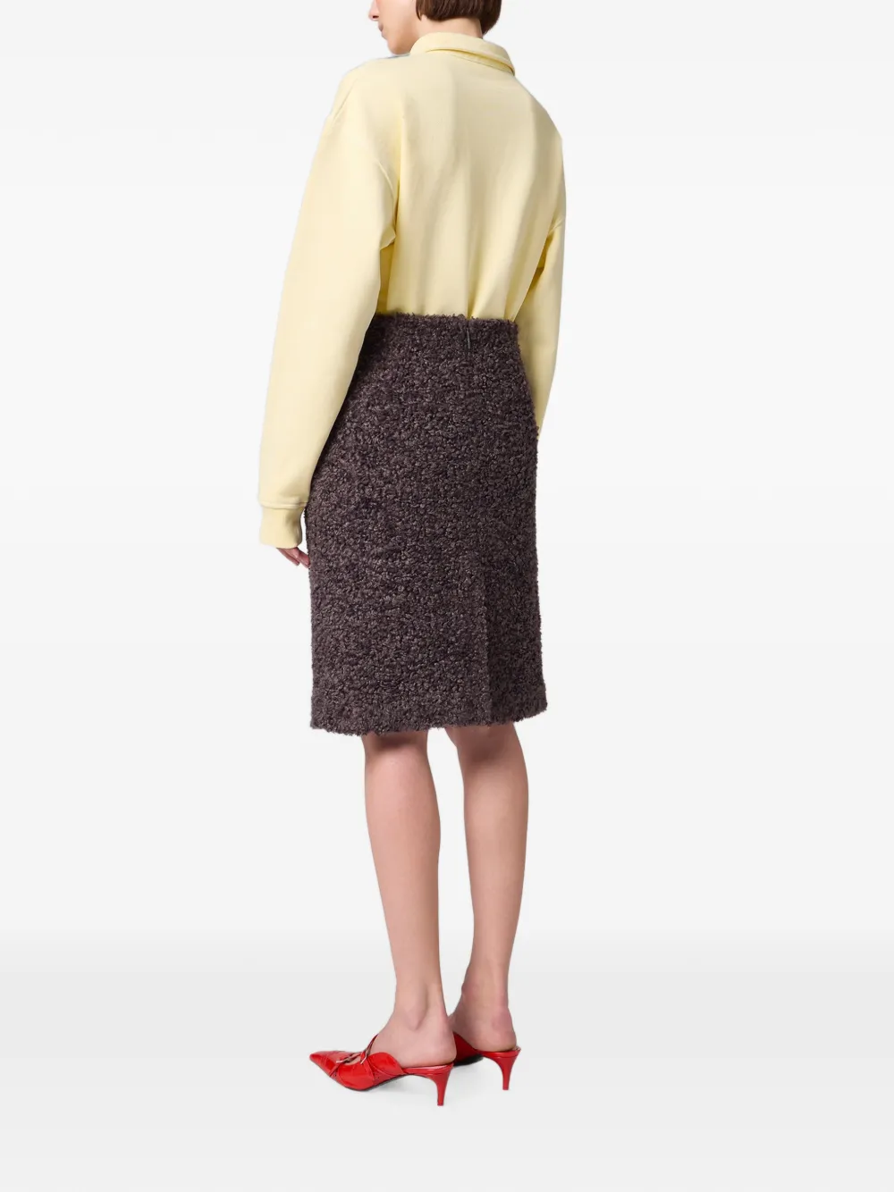 MSGM Rok met bouclé-effect Bruin