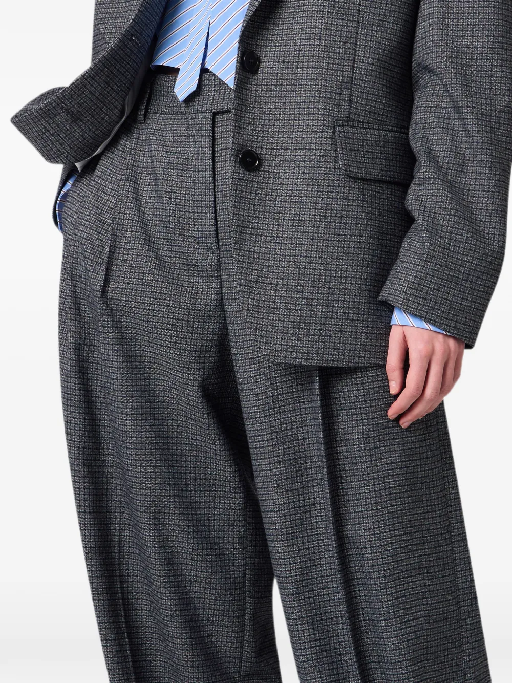 MSGM Geruite plooibroek Grijs
