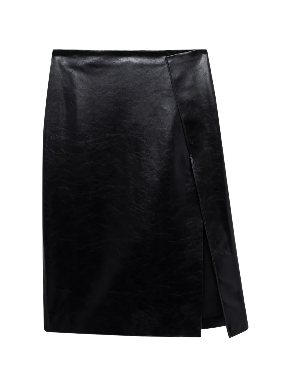 Msgm Slit-detail Midi Skirt In Black