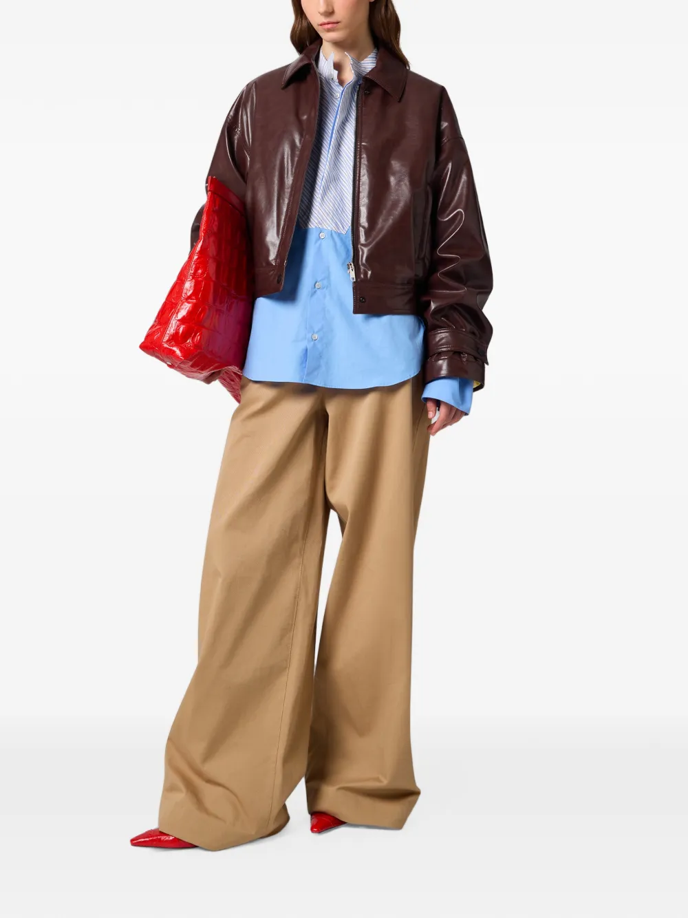 MSGM Broek met wijde pijpen Beige