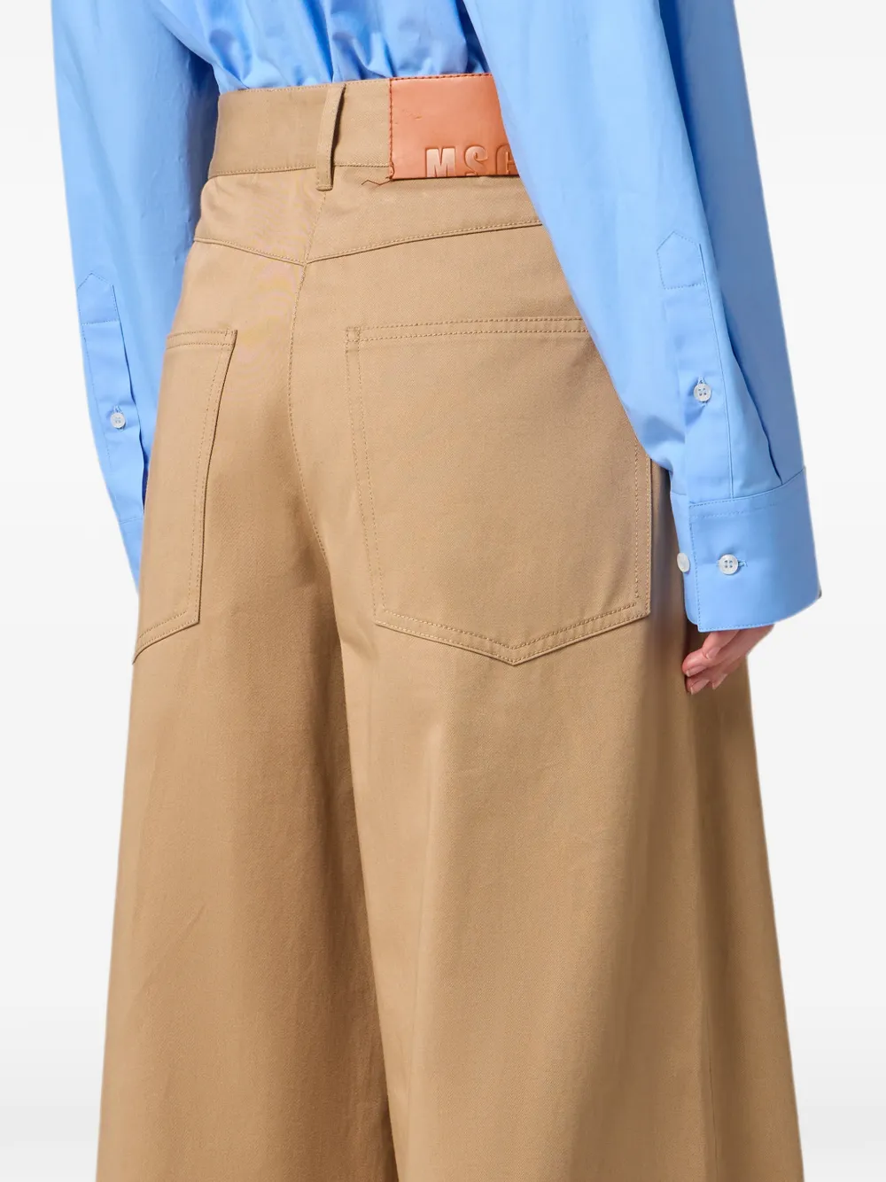 MSGM Broek met wijde pijpen Beige