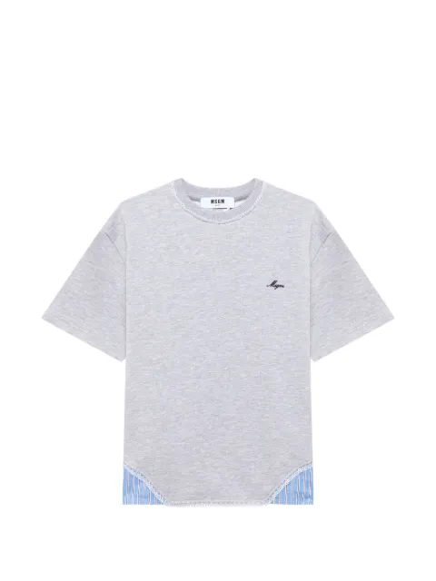 MSGM lace-trim logo-embroidered T-shirt