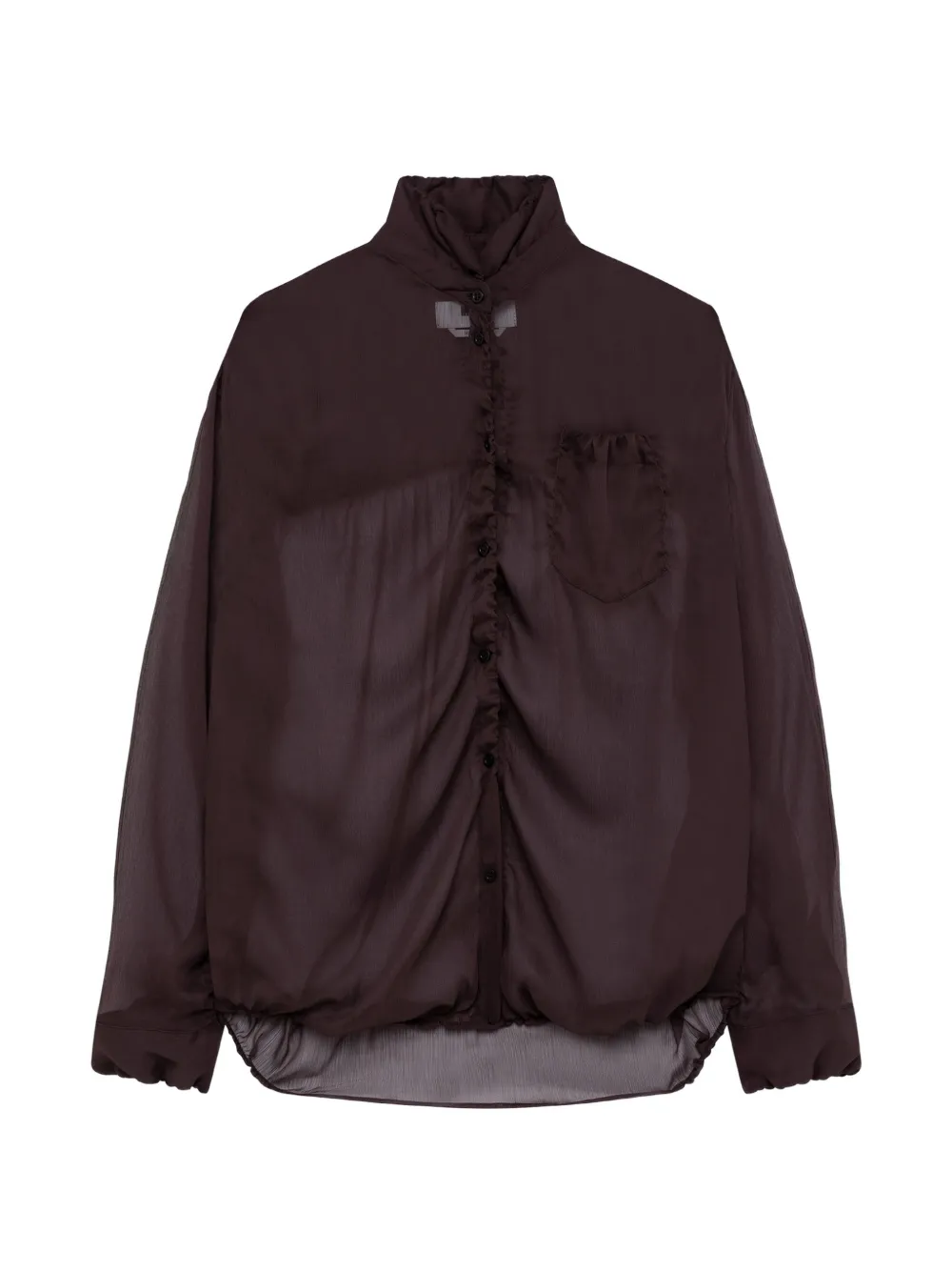 MSGM Blusa semi trasparente - Marrone
