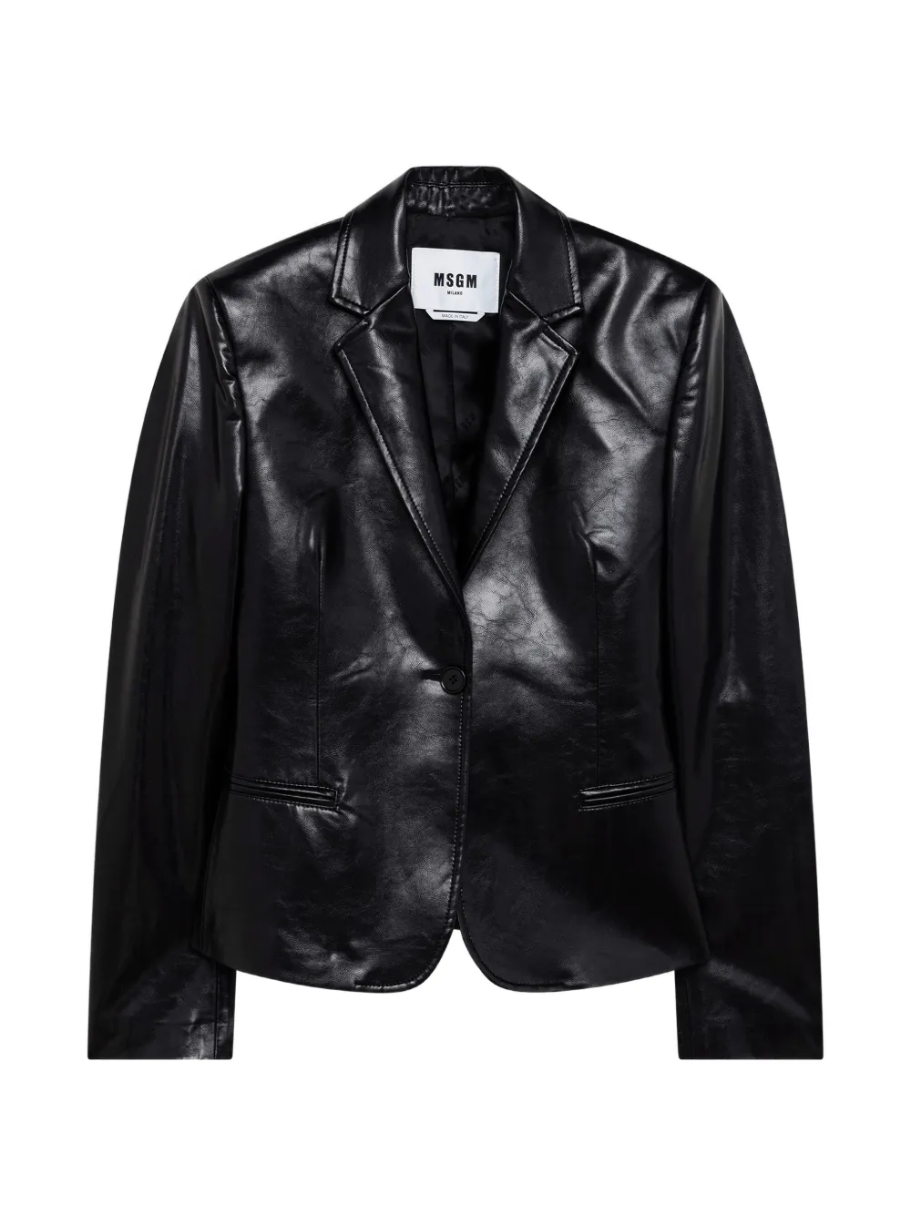 MSGM 平驳领单排扣夹克 | 黑色 | Image 1