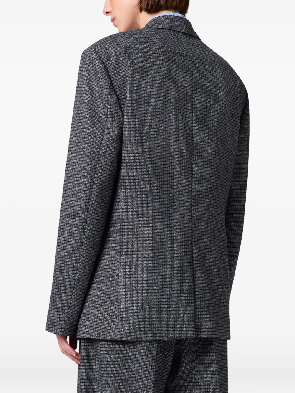 MSGM Geruite blazer met enkele rij knopen Grijs