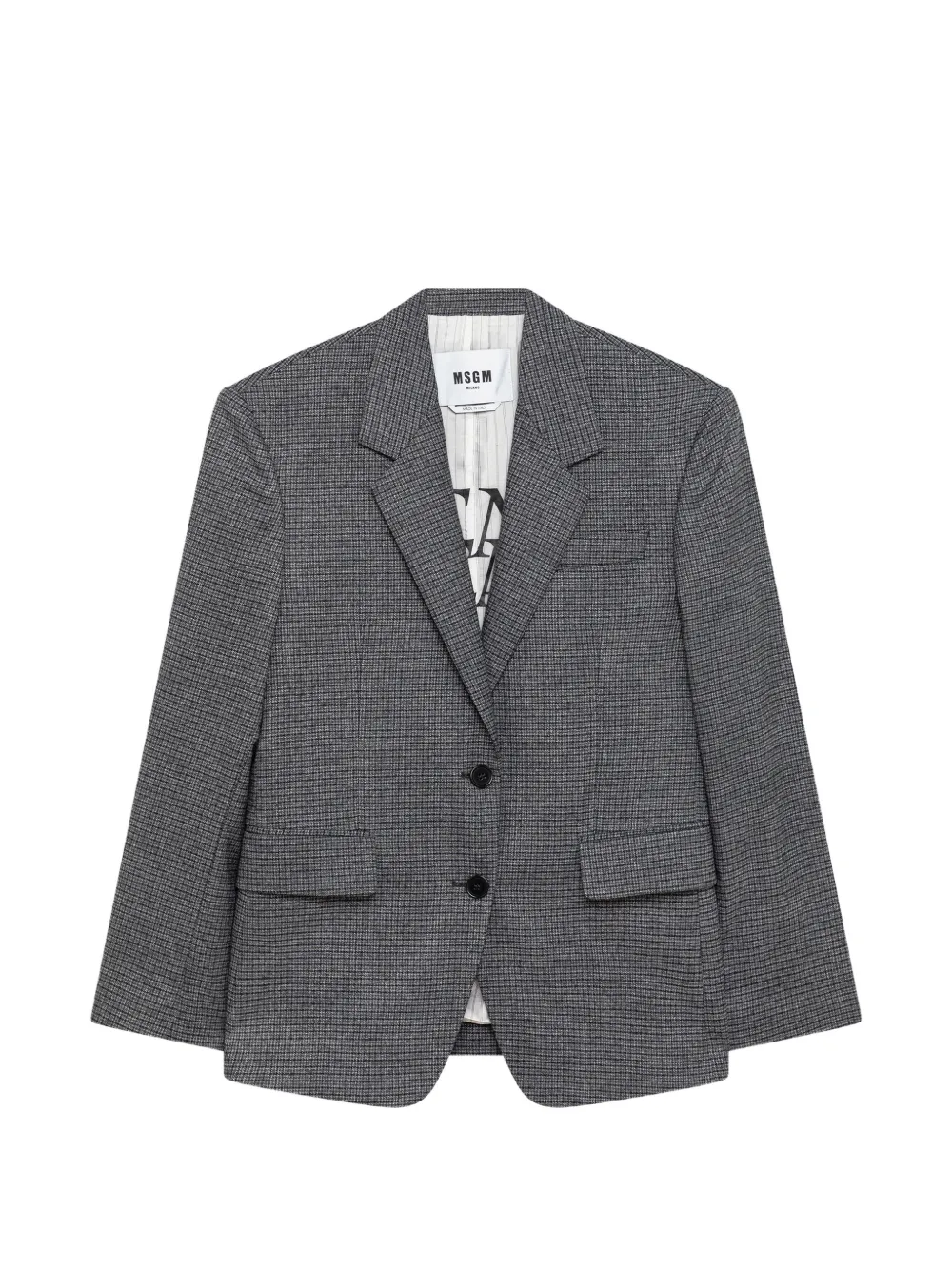 MSGM check-pattern single-breasted blazer | Grey | Image 1