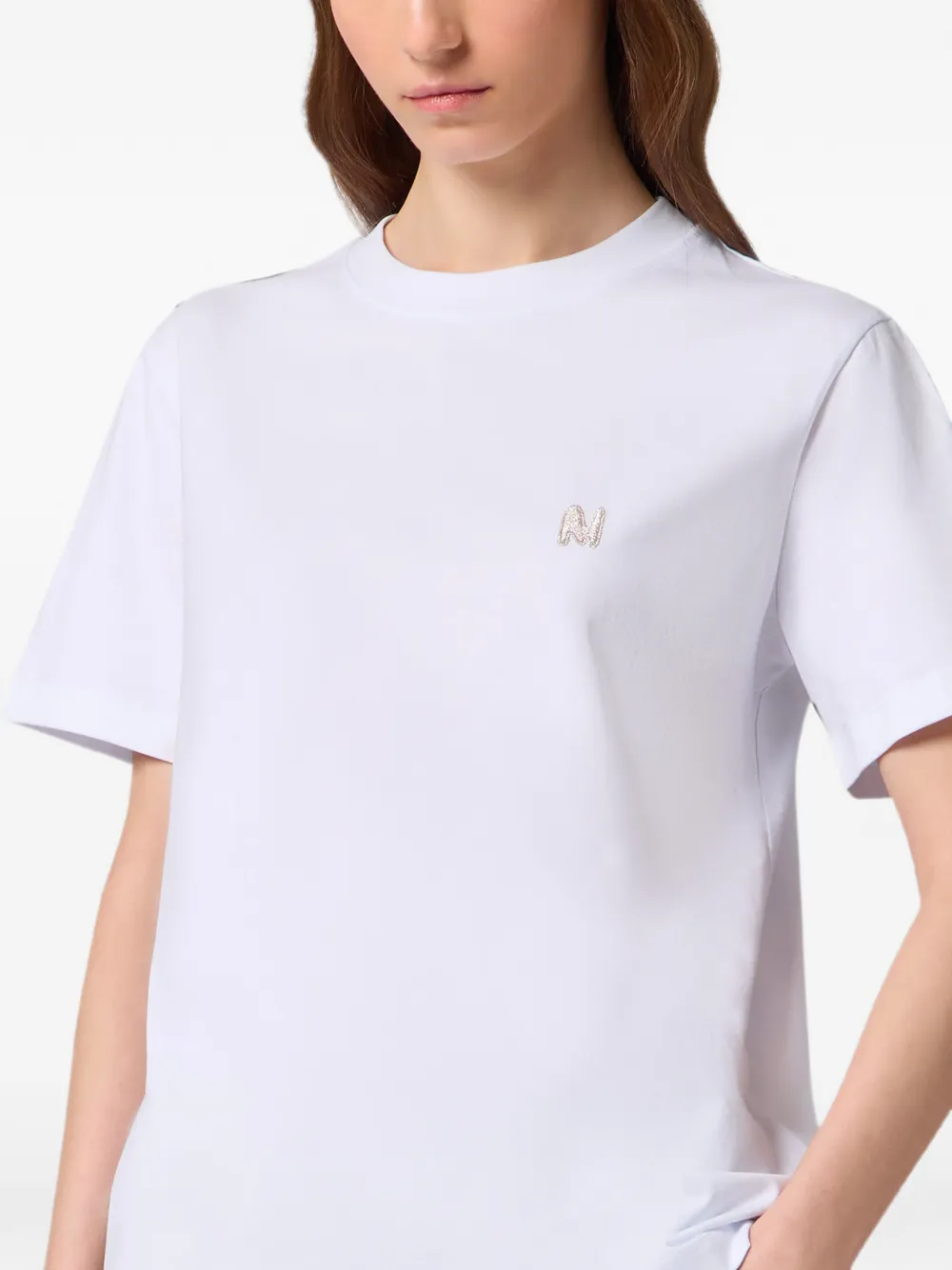 MSGM T-shirt met geborduurd logo Wit