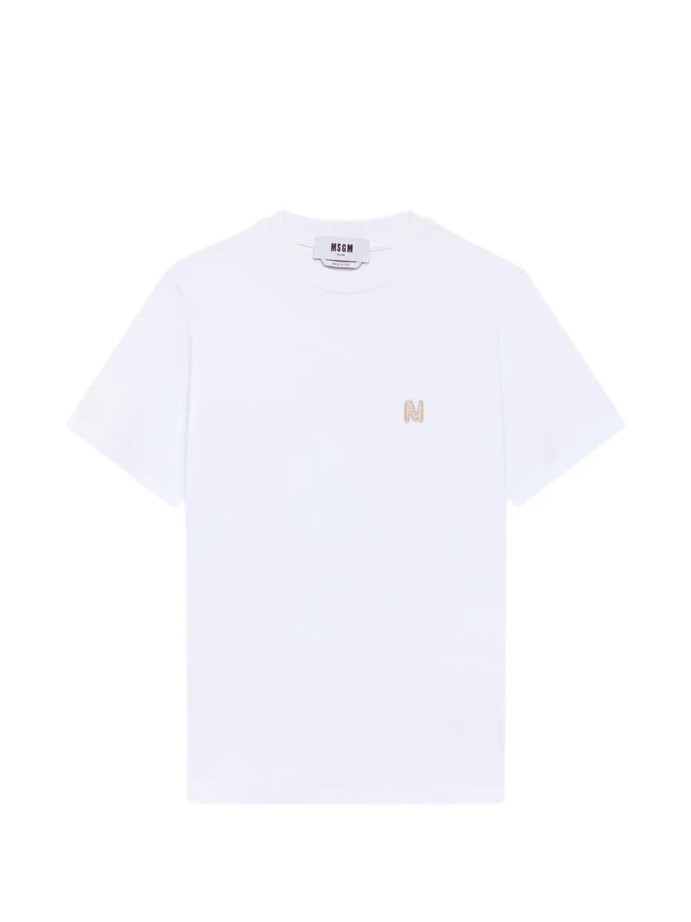 MSGM 로고 자수 티셔츠 | 화이트 | Image 1