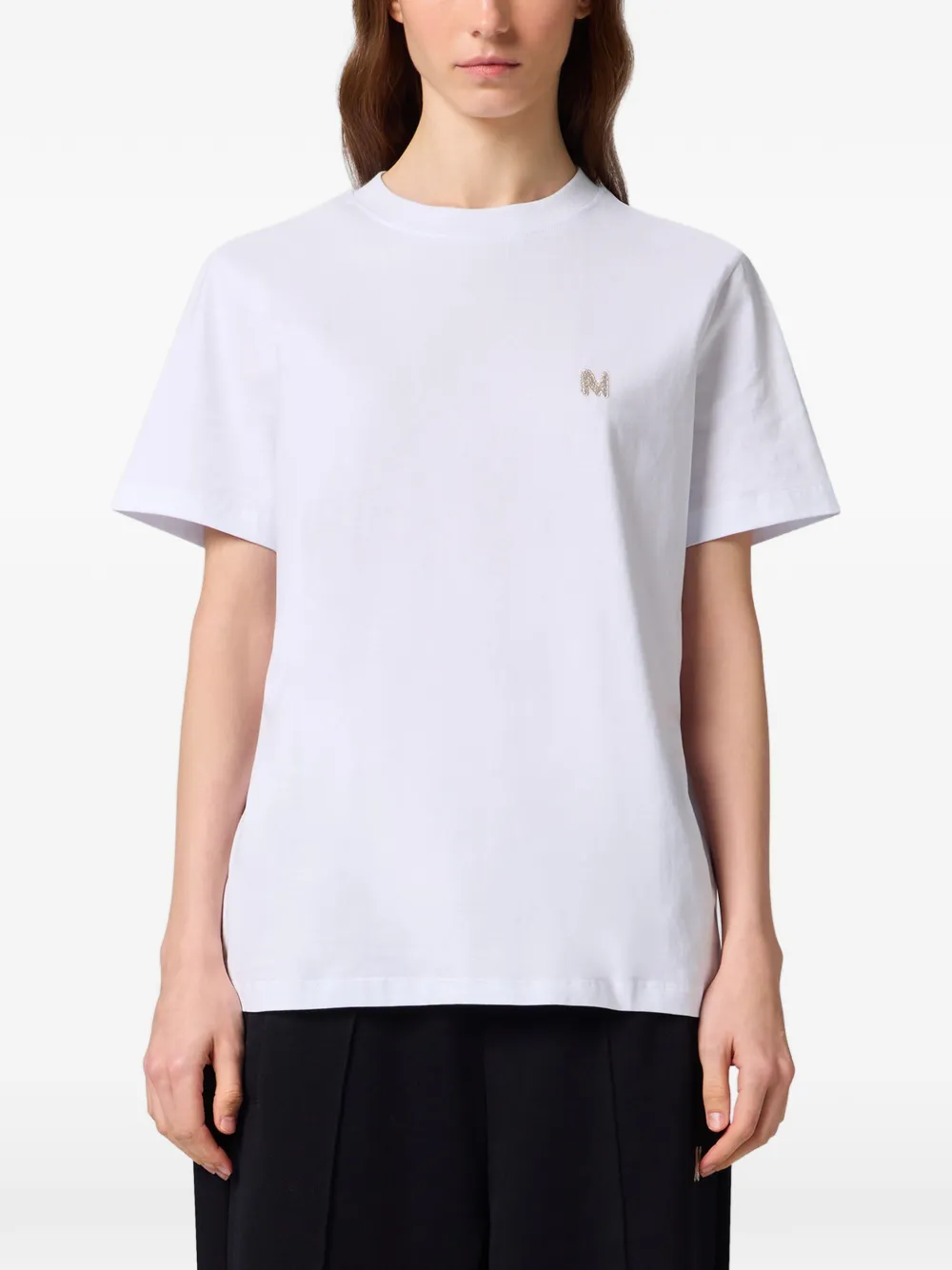 MSGM T-shirt met geborduurd logo Wit