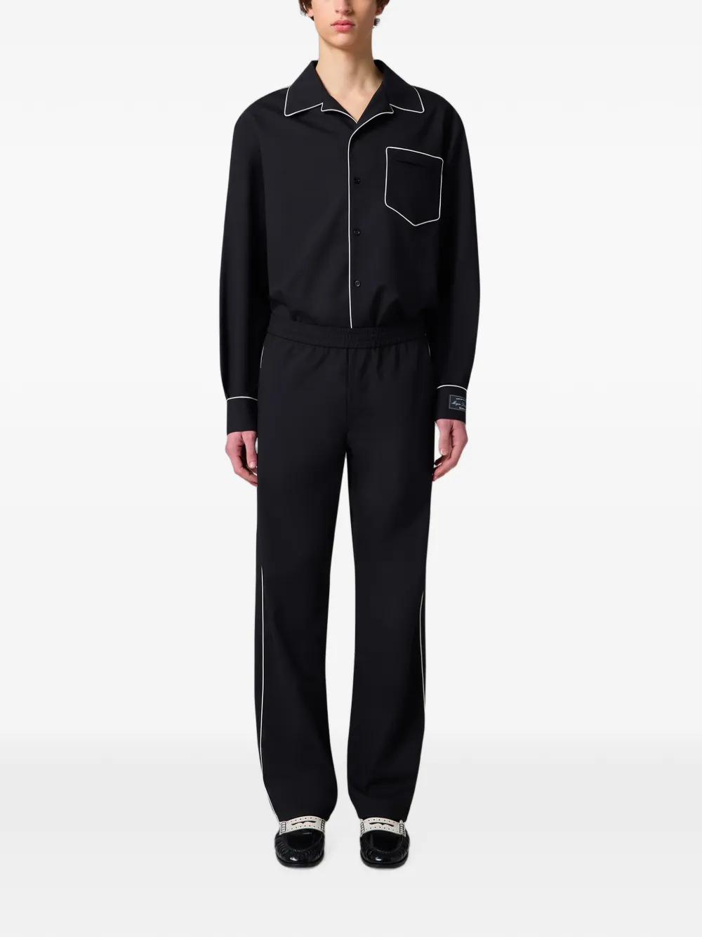 MSGM Broek met elastische tailleband en afwerking Zwart