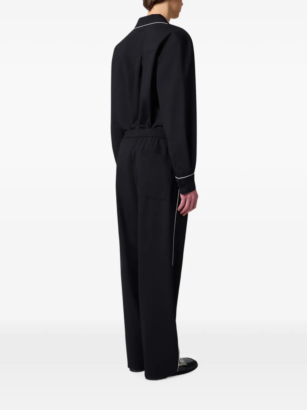MSGM Broek met elastische tailleband en afwerking Zwart