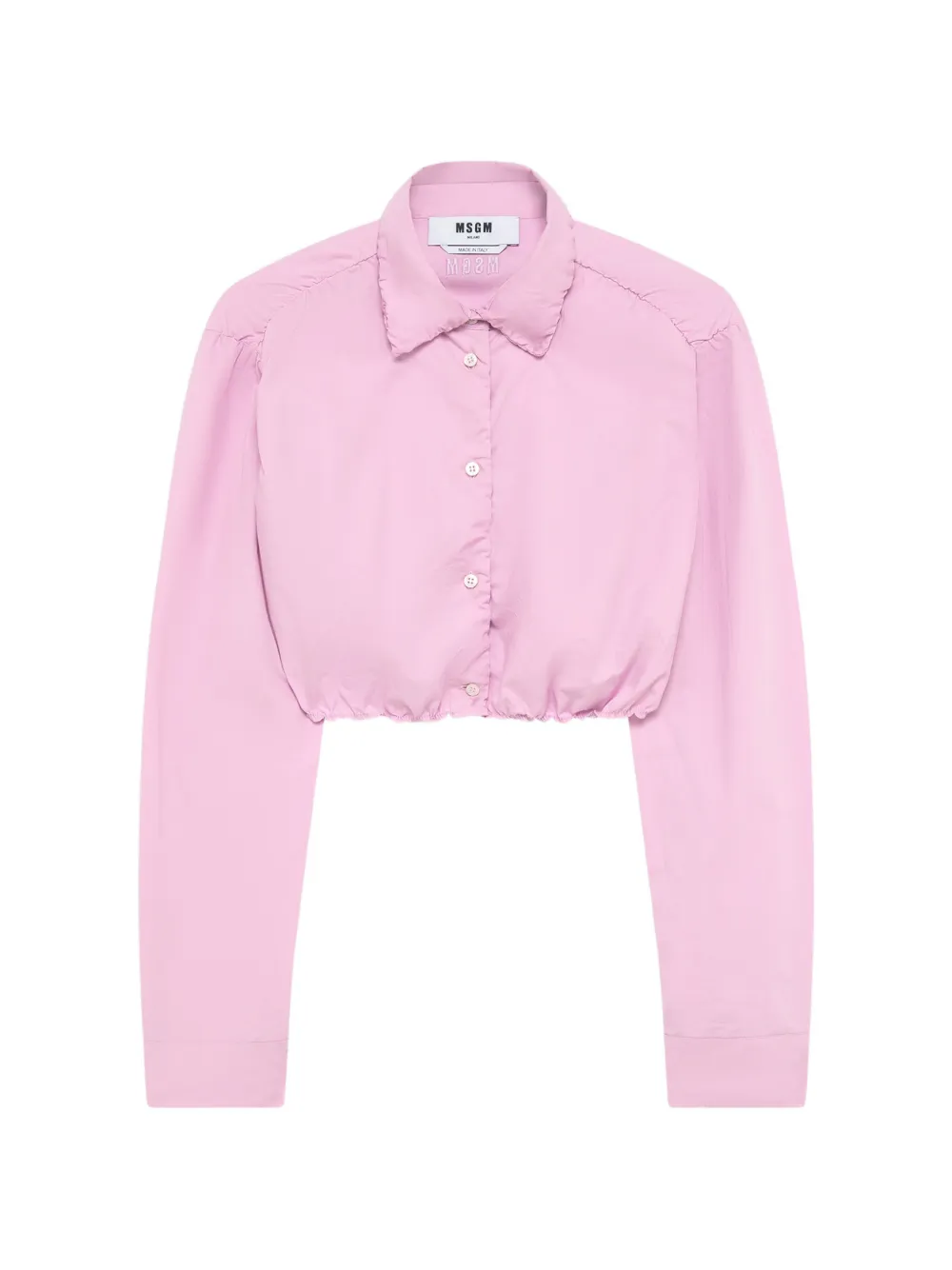 MSGM 크롭 개더 셔츠 | 핑크 | Image 1