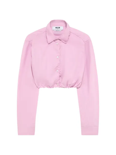 MSGM 크롭 개더 셔츠