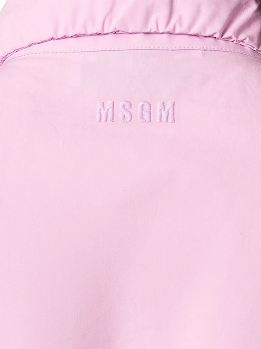 MSGM Cropped gesmockte blouse Roze