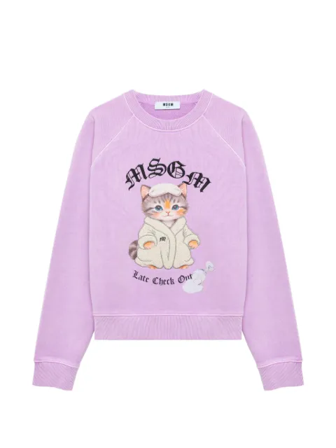 MSGM cat-print raglan-sleeve sweater