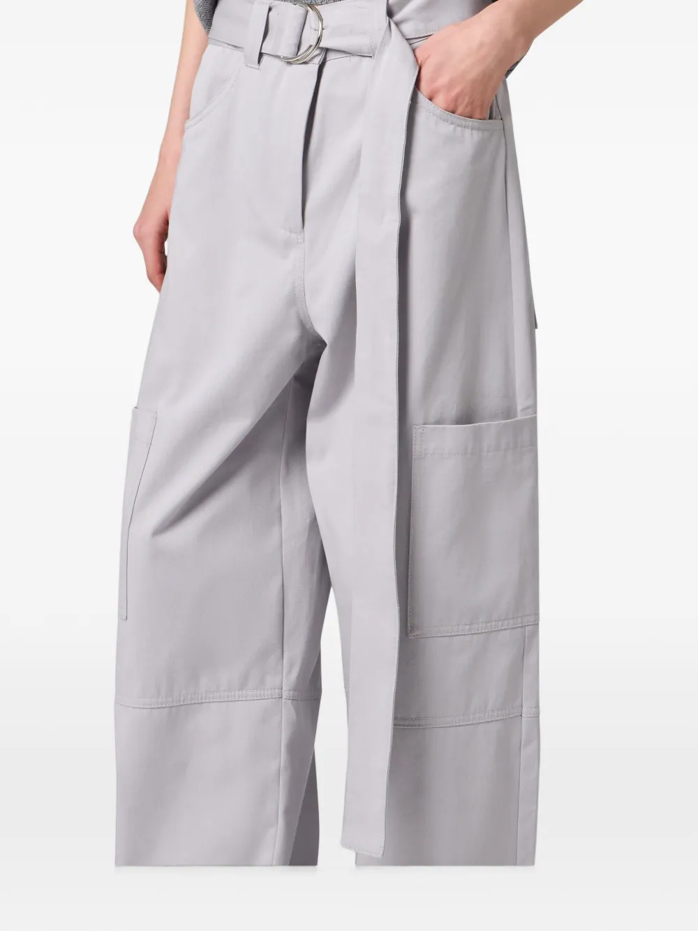 MSGM Cargo broek met ceintuur Grijs