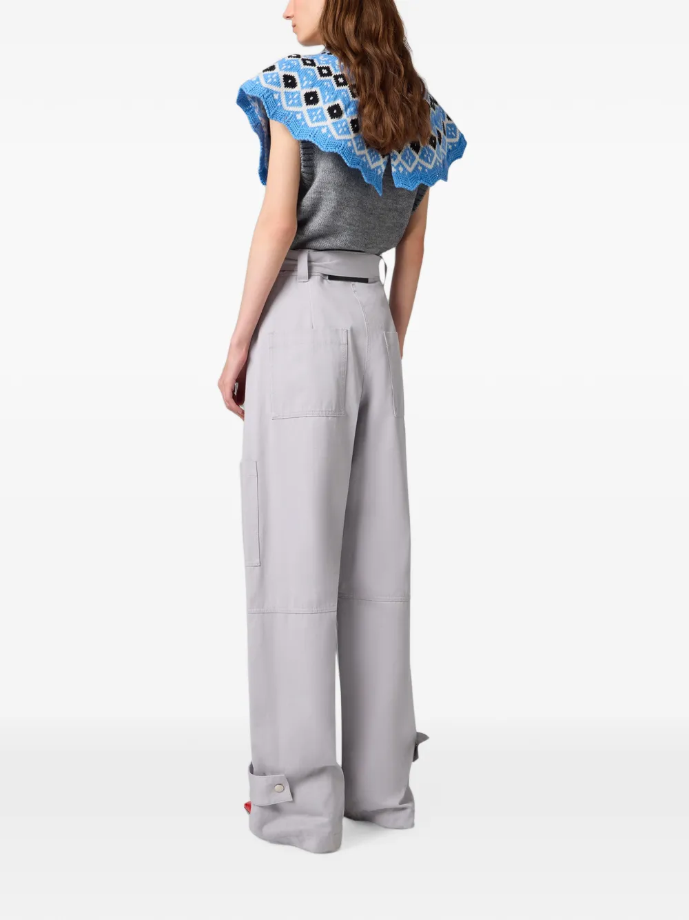 MSGM Cargo broek met ceintuur Grijs