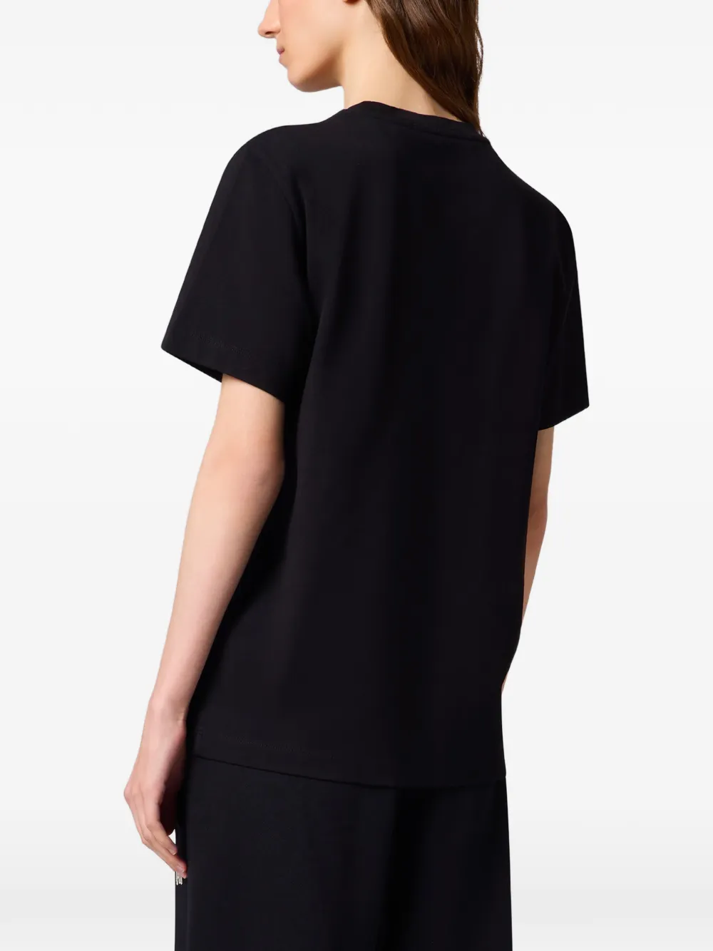 MSGM T-shirt met geborduurd logo en kanten detail Zwart