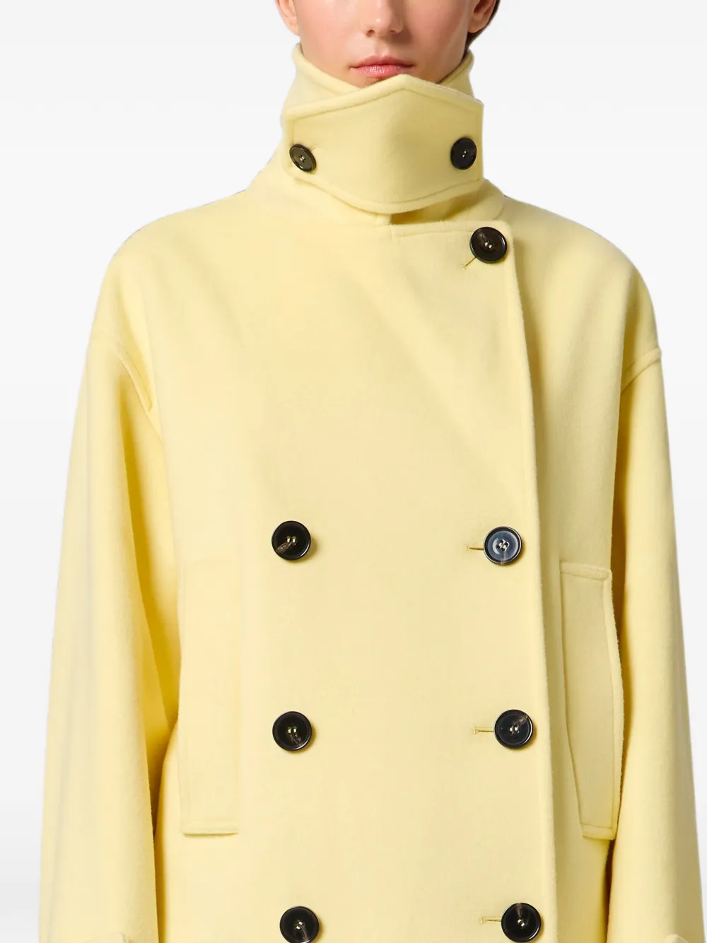 MSGM Jack met dubbele rij knopen en knopen aan de manchetten Geel