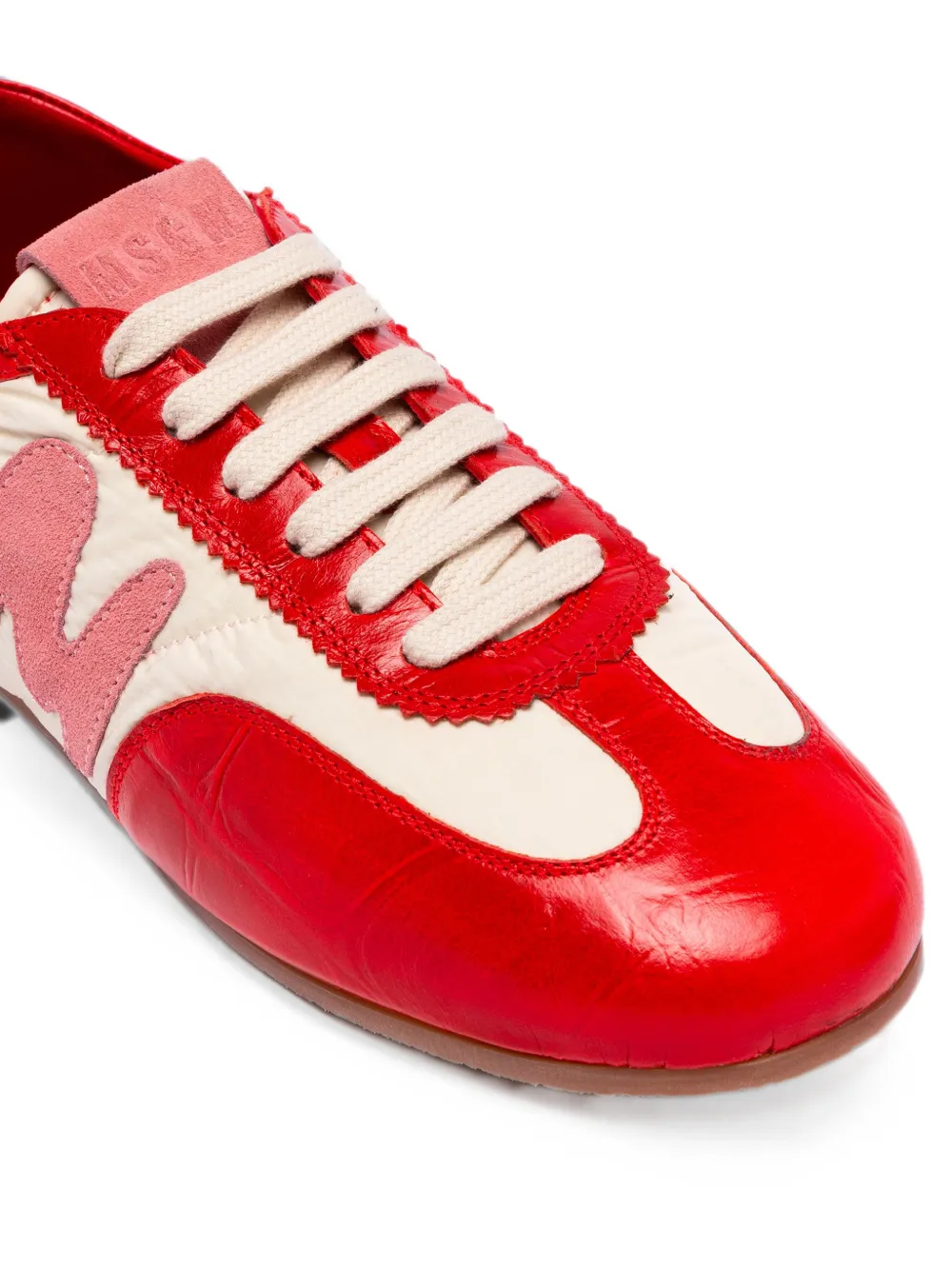 MSGM logo-patch panelled sneakers Rood