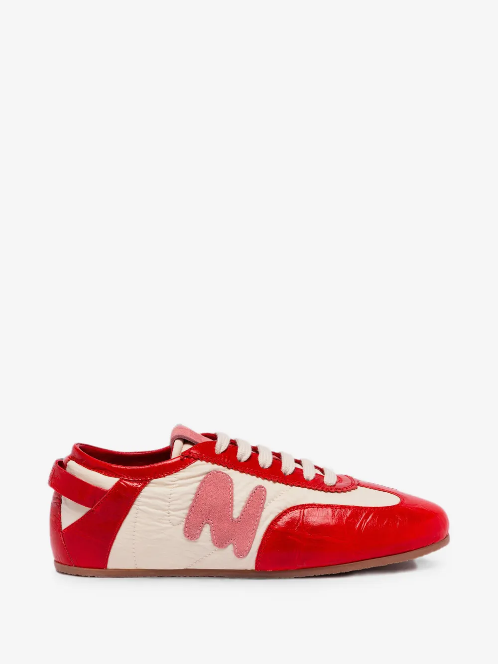 MSGM logo-patch panelled sneakers | Red | Image 1