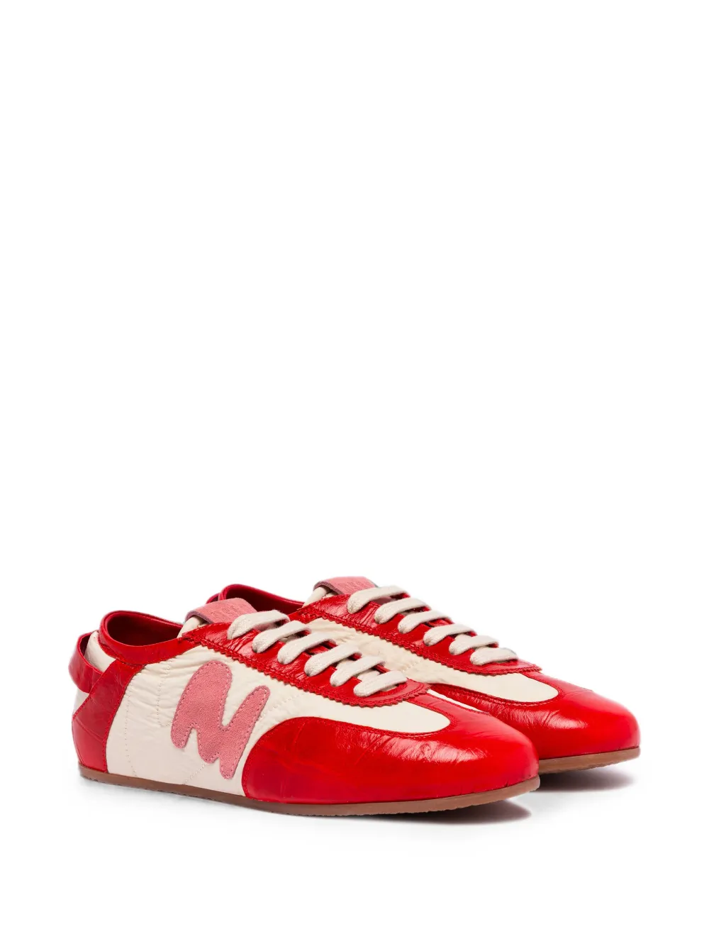MSGM logo-patch panelled sneakers Rood