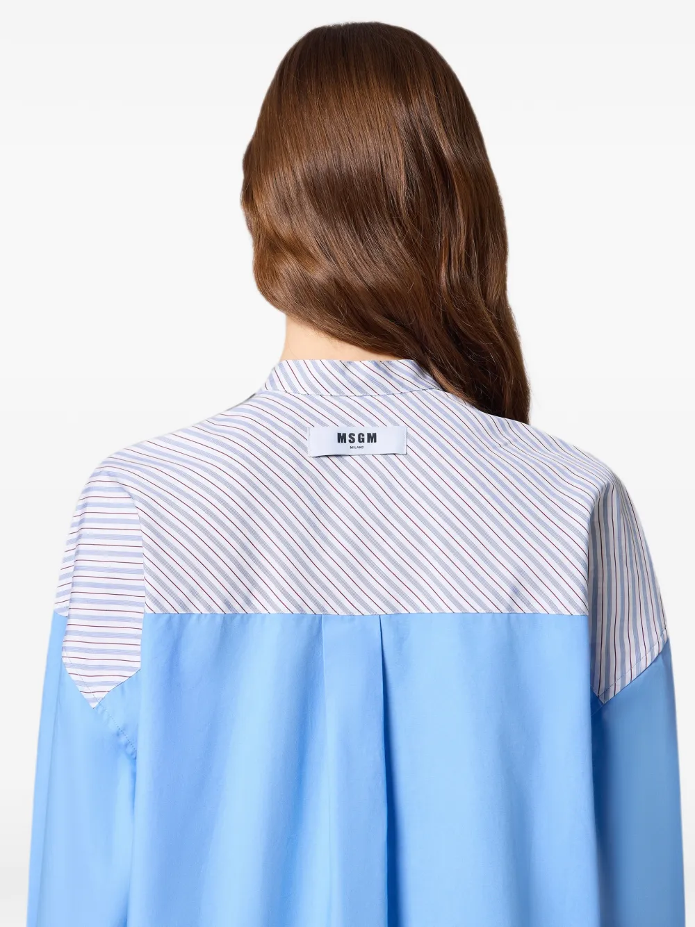 MSGM Katoenen T-shirt met gestreept vlak Blauw