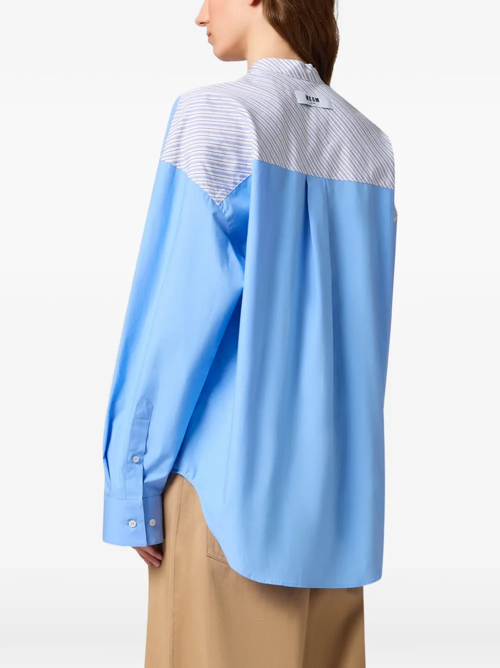 MSGM Katoenen T-shirt met gestreept vlak Blauw