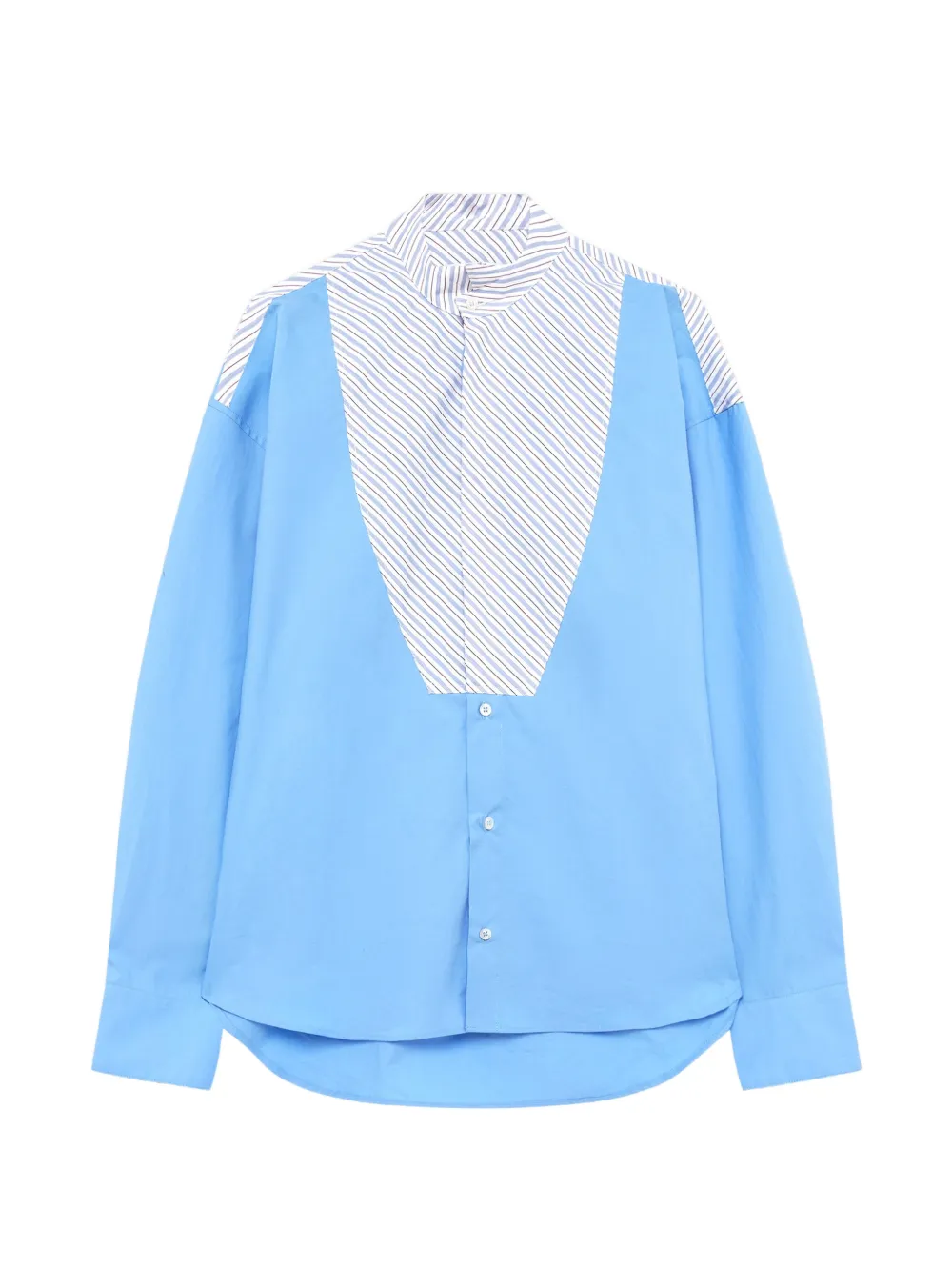 MSGM 스트라이프 패널 코튼 셔츠 | 블루 | Image 1