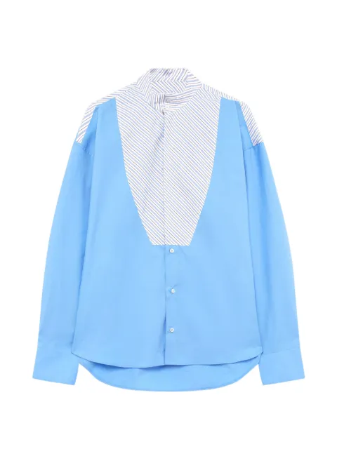 MSGM 스트라이프 패널 코튼 셔츠