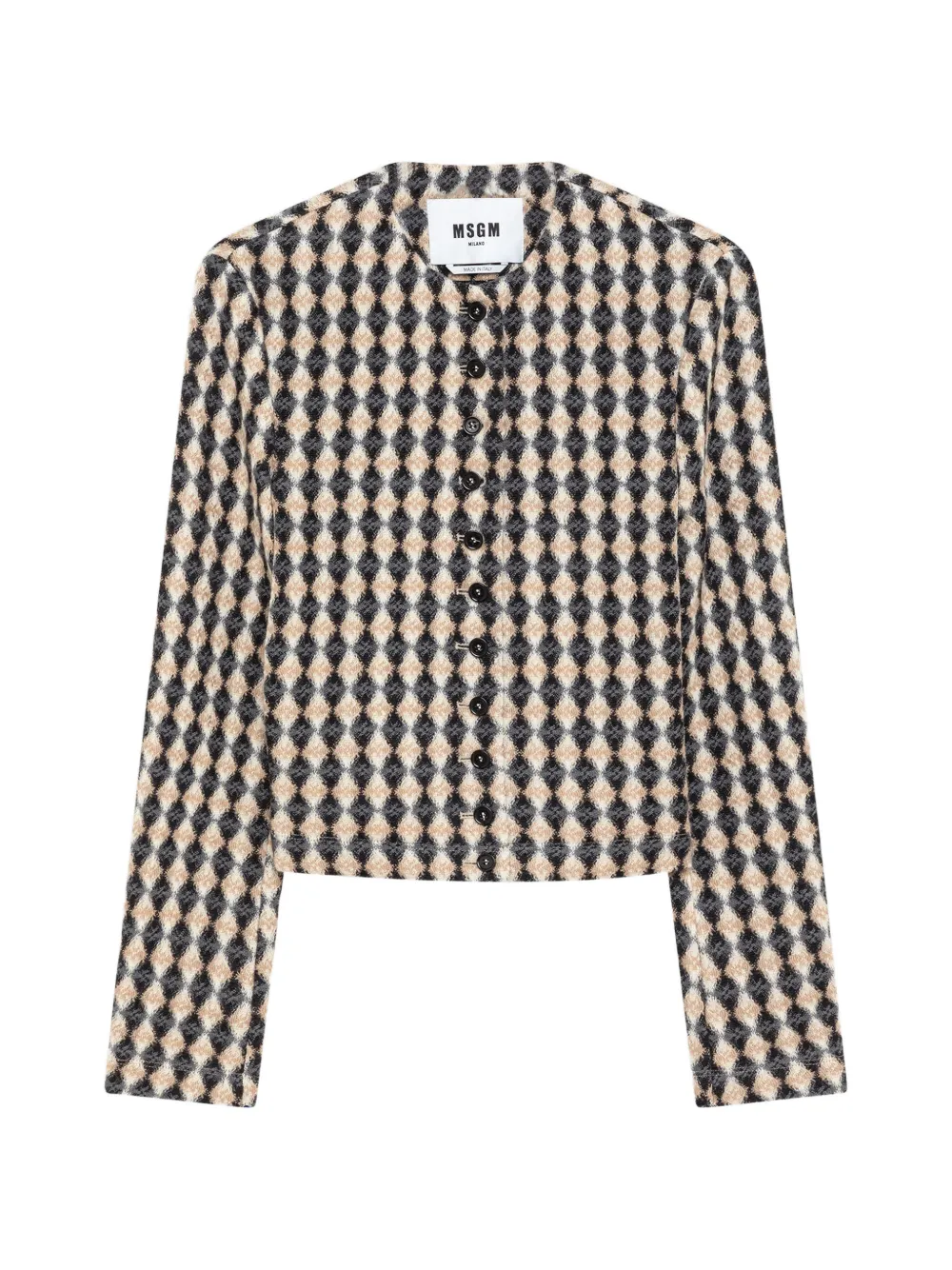 MSGM diamond-pattern button-up jacket | Neutrals | Image 1