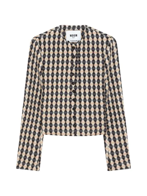 MSGM diamond-pattern button-up jacket