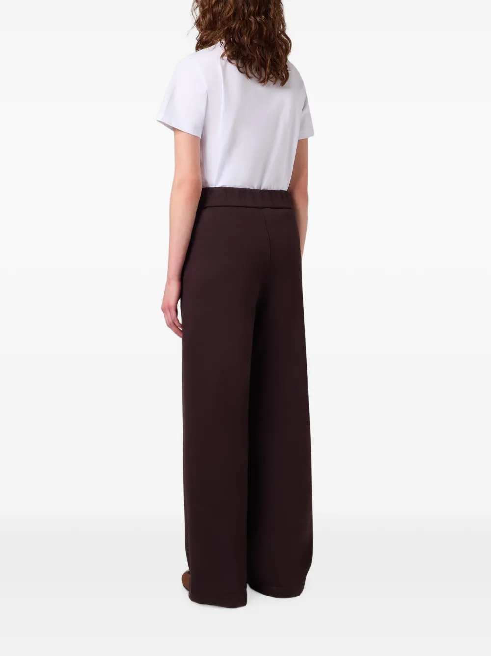 MSGM Straight plooibroek met geborduurd logo Bruin