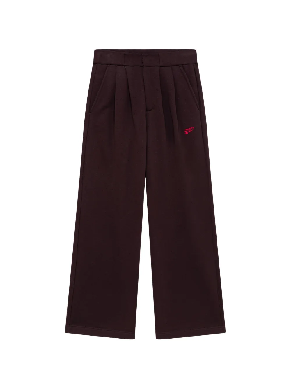 MSGM Pantaloni dritti con logo - Marrone