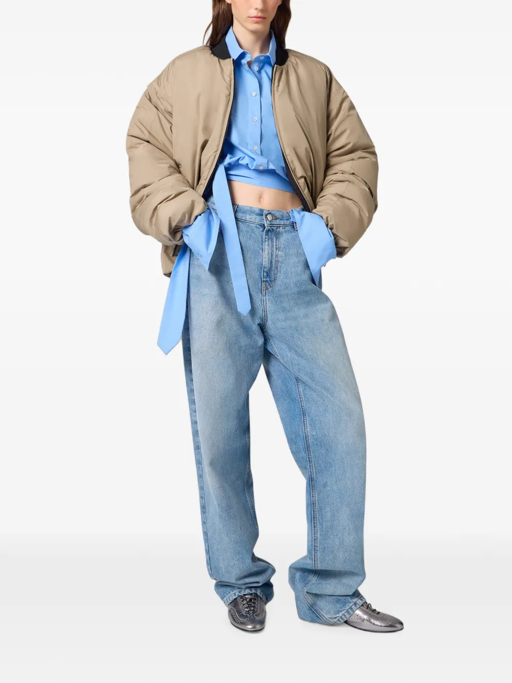 MSGM Cropped blouse Blauw