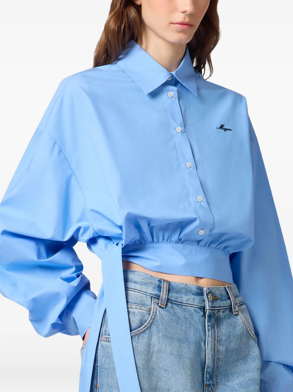 MSGM Cropped blouse Blauw
