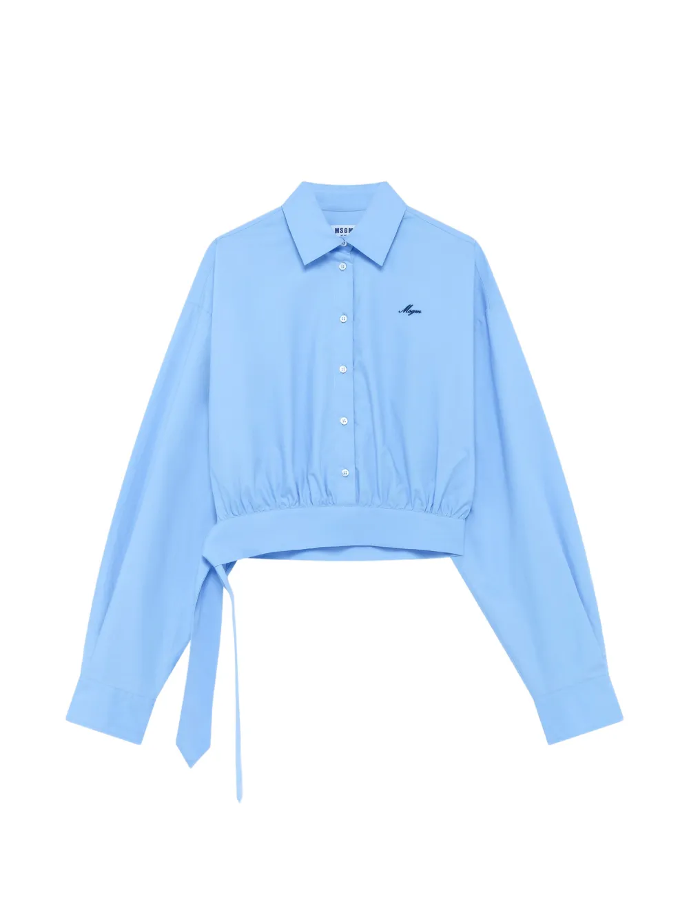 MSGM 크롭 타이 클로저 셔츠 | 블루 | Image 1