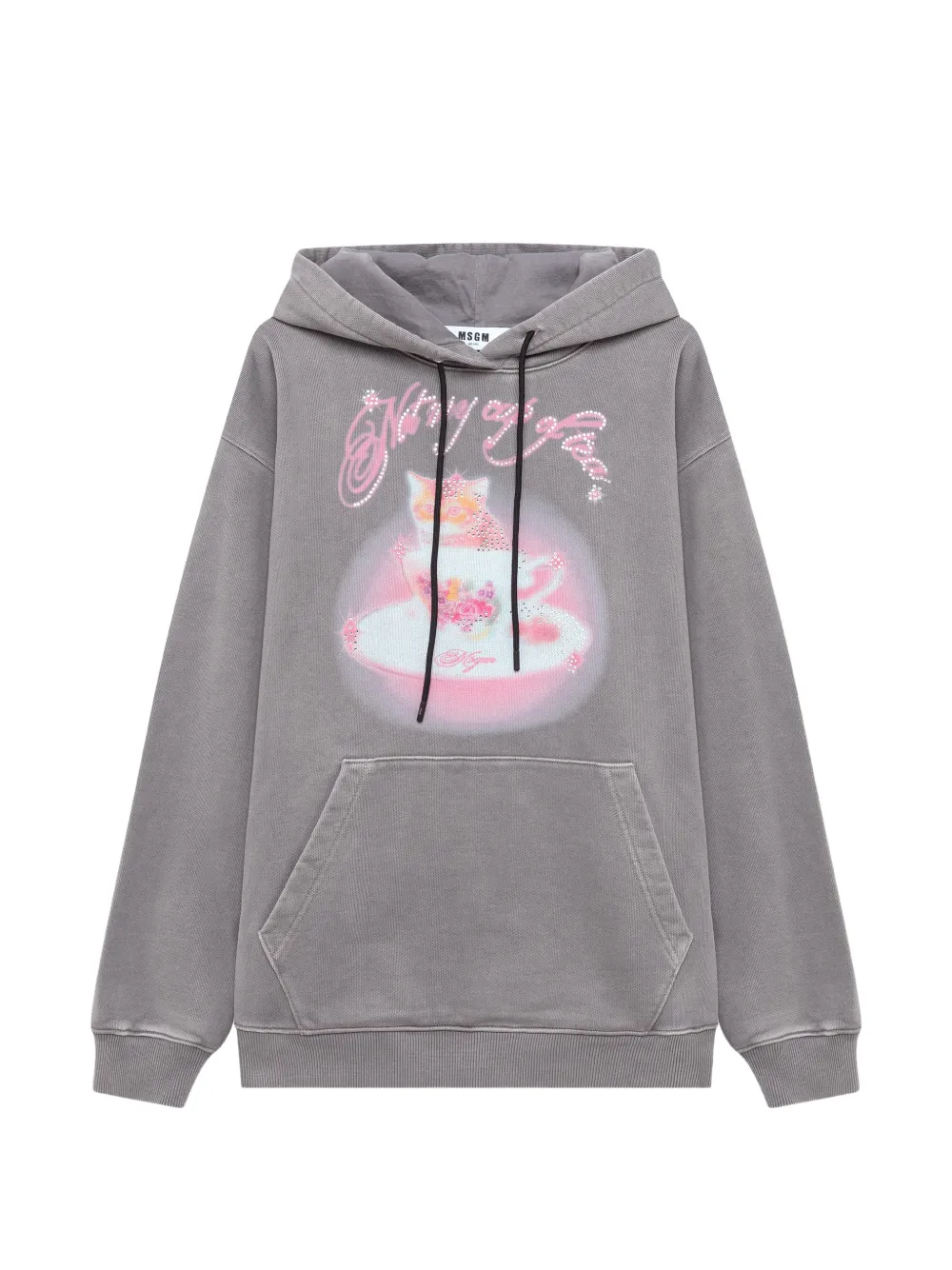 MSGM ラインストーン グラフィック パーカー | グレー | Image 1
