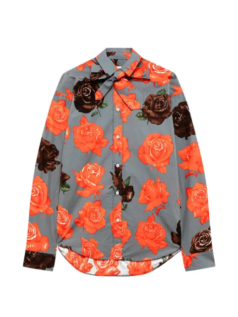 MSGM chemise fleurie à col noué