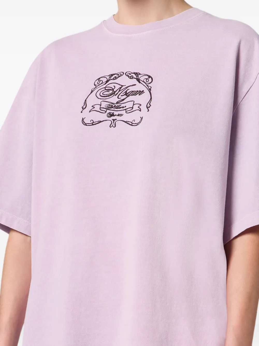 MSGM Oversized T-shirt met geborduurd logo Paars