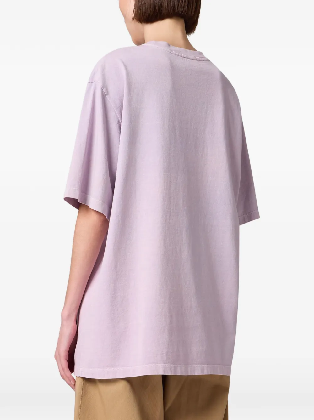 MSGM Oversized T-shirt met geborduurd logo Paars