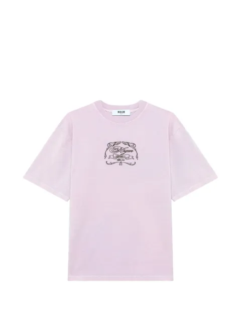 MSGM embroidered logo oversized-fit T-shirt