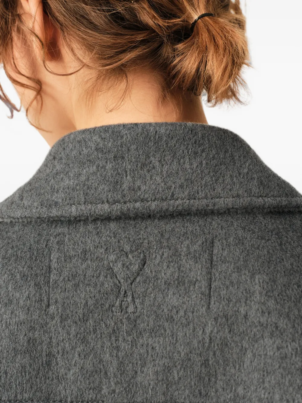AMI Paris Button-down wollen en kasjmier jack Grijs